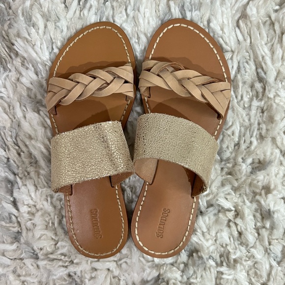 Soludos Gold Sandals - Size 7 - Picture 1 of 5